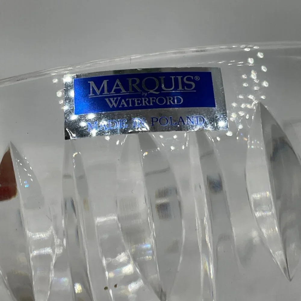 Waterford Marquis Sheridan Diamond Cut Wedge Cut Clear Crystal Footed Bowl 6
